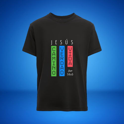 Playera "camino verdad vida"